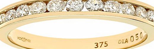 Naava 9 ct Yellow Gold Diamond Channel Set Eternity Ladies Ring