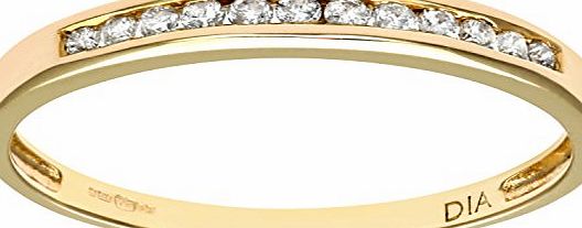 Naava Womens 9 ct Yellow Gold 10pts Diamond Eternity Ring