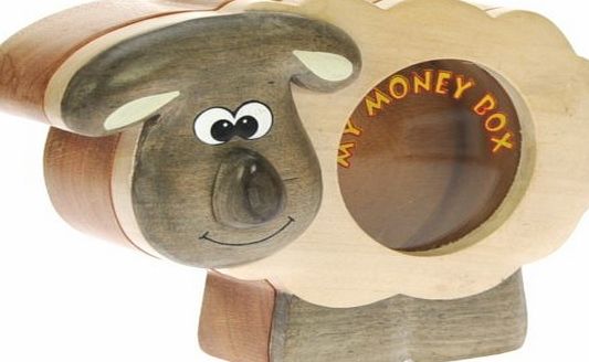 Namesakes Sheep : Money Box with Secret Lock : Handcrafted Wood : Top Christmas and Birthday Gift Idea : High Quality Traditional Xmas Present For Boys, For Girls, For Him, For Her, For Children amp; For Fun L