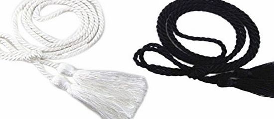 Nanxson TM) 2 pcs Womens/ Girls Fashion Decorative Slim Knitted Waist Chain/ Rope/ Belt with Tassel PDW0046