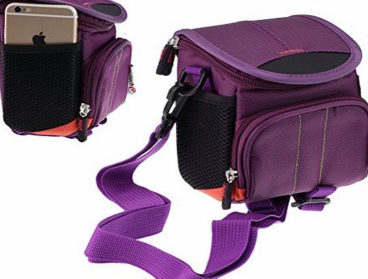 Navitech Purple Digital Camera Case Bag For The Olympus E-PL7 / E-PL6 / PEN-F / TRAVELLER SH-2 / Stylus 1s