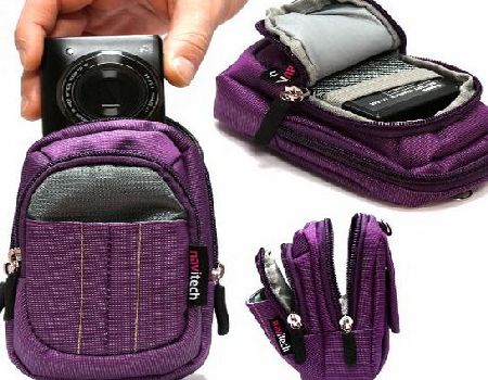 Navitech Purple Digital Camera Case Bag For The Olympus Stylus SH-2 / Stylus TG-860 Tough / STYLUS SH-1 / Tough TG-3 / Tough TG-850 iHS / OM-D E-M10