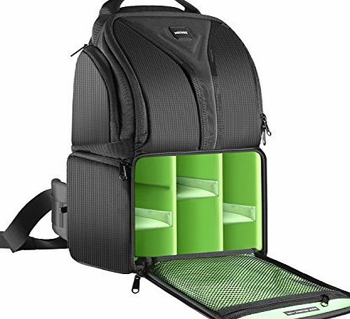 Neewer Camera Sling Backpack Case 9.8x7.9x16.9 Inch/24.9x20x42.9 Centimeter Waterproof Lightweight and Durable for DSLR and Mirrorless Camera (Canon Nikon Sony Pentax Olympus Fujifilm Panasonic) Green