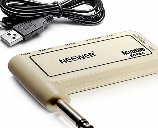 Neewer Guitar Plug Amp Acoustic Rechargeable Electric Guitar Headphone Amplifier, Portable and Compact, NW-GA-1