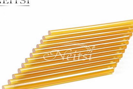 Neitsi 12 Professional Hair Extensions Keratin Bond Gun Glue Sticks Amber Clear Keratin Glue Sticks (Yellow)