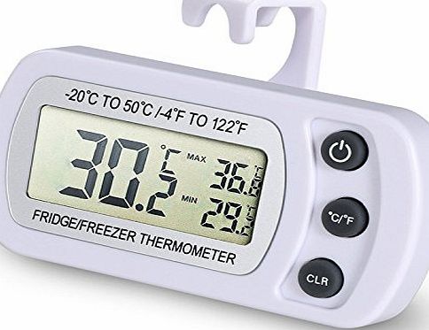 NexGadget Refrigerator Thermometer, NexGadget Waterproof Fridge Freezer Thermometer With Easy to Read LCD Display and Max/Min Function,Perfect for Home,Restaurants,Bars,Cafes