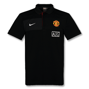 Nike 09-10 Man Utd Travel Polo Shirt - Black