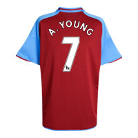 Nike Aston Villa Home Shirt 2008/09 with Young 7