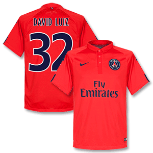 Nike PSG 3rd David Luiz 32 Shirt 2014 2015 (Fan Style)