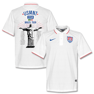 Nike USA Home Shirt with Brazil 2014 Tour Squad Print