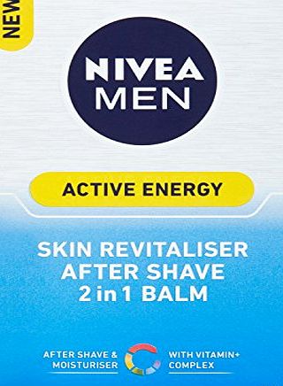 NIVEA Men  Skin Energy Revitalising Double Action Aftershave Balm, 100 ml - Pack of 2