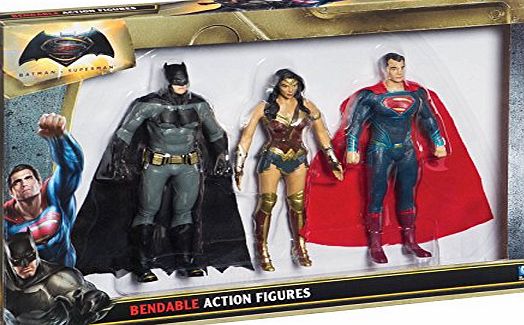NJ Croce Batman v Superman plus Wonder Woman Bendable Action Figures Set Puppet Set