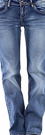 Noir Triple XXX Womens Ladies Denim stretch Jeans Bootcut light Blue wash Sizes UK 8 10 12 14 (S UK 8)