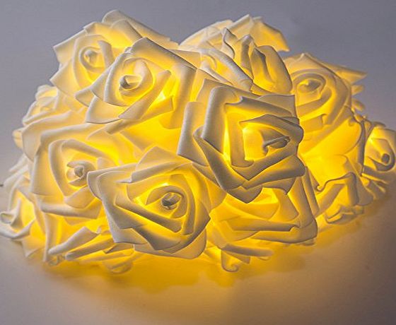 Noza Tec Battery Powered String lights, 6.5Ft 20 LED Flower Rose Fairy Lights for Bedroom, Wedding, Party, Indoor Decoration (warm white)