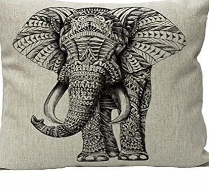 Nunubee Animal Cotton Linen Home Decor Throw Pillow Case Cushion Cover Elephant