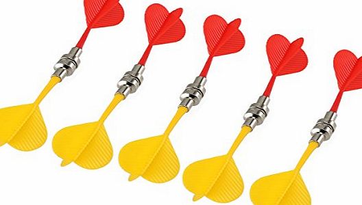 NUOLUX 10pcs Safe Replacement Magnetic Darts Plastic Wing Target Game Toys (Red Yellow)