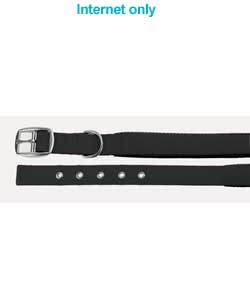 nylon Padded Dog Collar - Black 16in