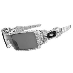 oakley Oil Rig Sunglasses - White/Text/Paint/Grey