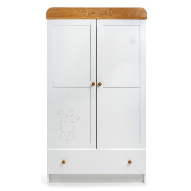 OBaby B is for Bear White Double Wardrobe
