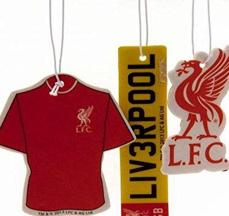 Official Liverpool FC Gifts Car Accessories - Official Liverpool FC Air Freshener (3 Pack) - Novelty Football Gift Ideas