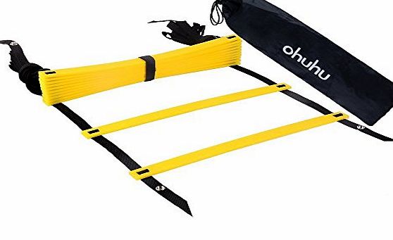ohuhu  12 Rung Agility Ladder Speed Ladder for Football Speed Training with Black Carry Case