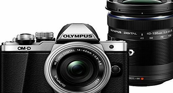 Olympus OM-D E-M10 Mark II Compact System Camera - 14-42 EZ Lens   40-150 mm R, Silver