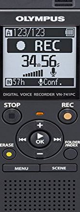 Olympus VN-741PC MP3 Digital Voice Recorder with 4 GB Flash Memory and Built-In USB - Black