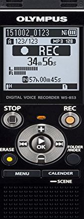 Olympus WS-853 MP3 Digital Stereo Voice Recorder with 8 GB Flash Memory and Built-In USB - Silver