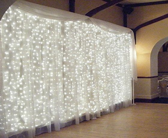 OMGAI Window Curtain Icicle String Lights of 300LED for Christmas Xmas Wedding Party Home Decoration Fairy Lights Wedding Party Home Garden Decorations 3m*3m(White) (Upgraded Low Voltage)