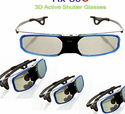 OneBird  Blue 3D DLP-Link Active Shutter Rechargeable Glasses for BenQ Optoma Acer (Blue, Pack 4)