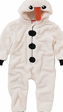 ONESIES Animal Crazy Boys Girls Supersoft Christmas Snowman Onesie Jumpsuit Playsuit - White - 5/6 Years