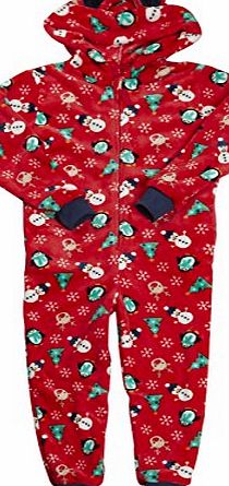 ONEZEE Infant Toddler Kids Unisex Novelty Christmas Hooded Onesie Kigurumi Ages 2-13 UK