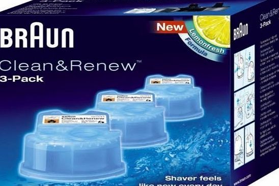 OnlineDiscountStore NEW BRAUN CCR3 CLEAN amp; RENEW SHAVER CLEANING REFILLS CARTRIDGES PACK OF 3