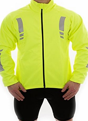 OpenRoad Sports OpenRoad - Mens cycling jacket windproof splashproof thermal high visbility reflective yellow
