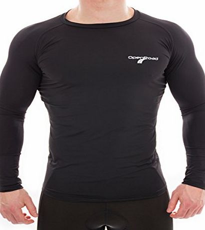OpenRoad Sports OpenRoad - Mens Long Sleeve Compression Base Layer Black Under Top