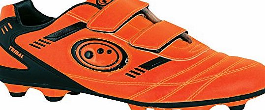 Optimum Tribal - Velcro Moulded Stud, Boys Football Training, Orange (Fluro Orange/Black), 9 child UK (27 EU)