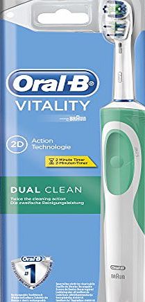 Oral-B Braun Oral-b vitality dual clean rechargeable electric toothbrush with 2 minute timer