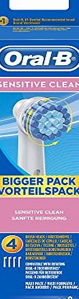Oral-B Sensitive Clean Electric Toothbrush Replacement Heads Powered by Braun - Pack of 4
