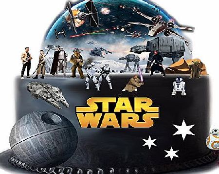 Orange Trading Stand Up Star Wars Cake Scene Premium Edible Wafer Paper Cake Toppers - Easy to Use