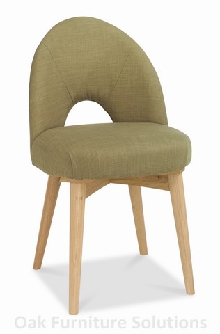 Oak Upholstered Chairs - Pair