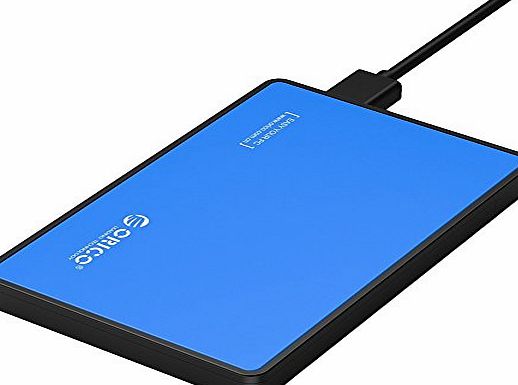 ORICO HDD Enclosure, ORICO External Hard Drive Enclosures 2.5 Inch SATA to USB 3.0 DATA Storage Blue Case Cover for 2.5`` SATA HDD and SSD up to 1TB Compatible with Windows 98 , 2000 , XP , 2003 , Vista , 7 