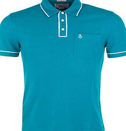 Original Penguin Mens Original Penguin Mens Earl Polo Shirt in Turquoise - XL