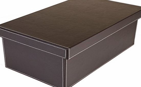 Osco Faux Leather DVD Storage Box - Brown