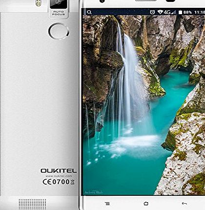 OUKITEL  K6000 Pro Fingerprint Unlock Smartphone 4G Lte Android 6.0 Quad Core 5.5 Inches 3GB RAM 32GB ROM Dual Camera Mobile Cell Phone White