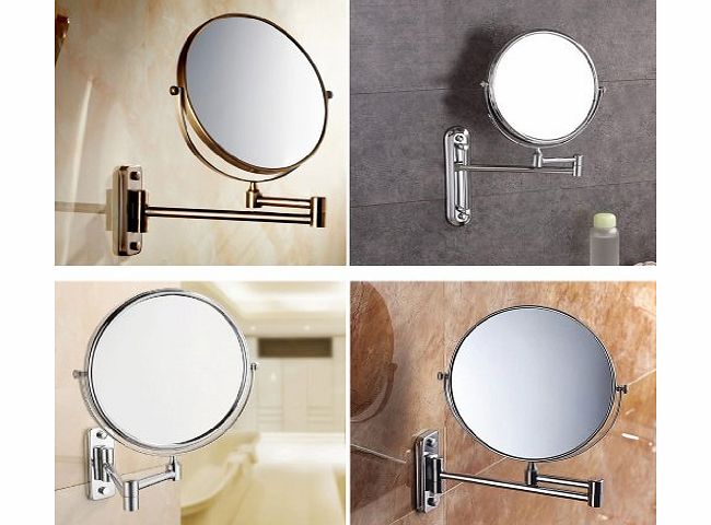 Oxford Steet High Quality Magnifying Mirrors, Chrome Extending 8 inches cosmetic doubles sides wall mounted make up mirror shaving bathroom mirror foldable and height-adjustable (10x Magnification)