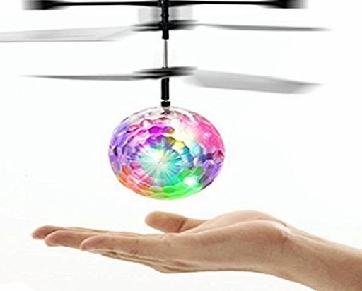 Oyedens Induction Suspension Mini Flying Ball RC Helicopter Colorful Flash Glowing Remote Control Aircraft Childrens Toys