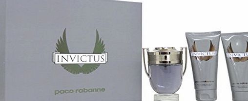 Paco Rabanne Invictus Giftset EDT Spray 100ml   Aftershave Balm 100ml   All Over Shampoo 100ml