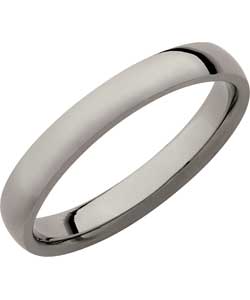 Palladium Court Shape Wedding Ring - 3mm