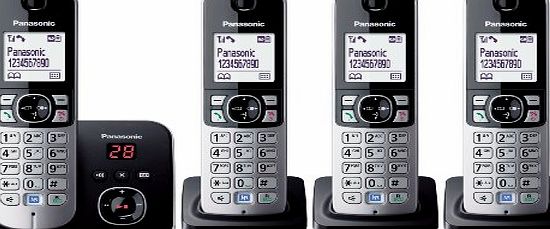 Panasonic KX-TG6824EB Quad DECT Cordless Telephone Set with Answer Machine