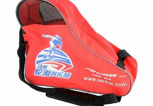 Panda Superstore Nylon and Net Roller Skate Sack Roller Carry Bag Ice Skate Derdy Tote, Red